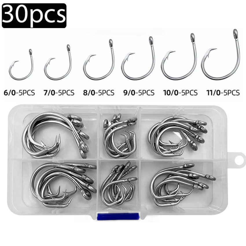 30pcs/box Fishing Hooks Stainl - Fishing Hook Circle recension och pris