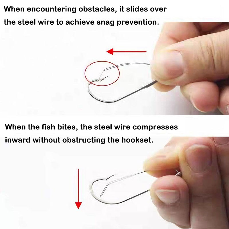 20/40Pcs Weedless Offset Worm  - Fishing Hook Weedless recension och pris